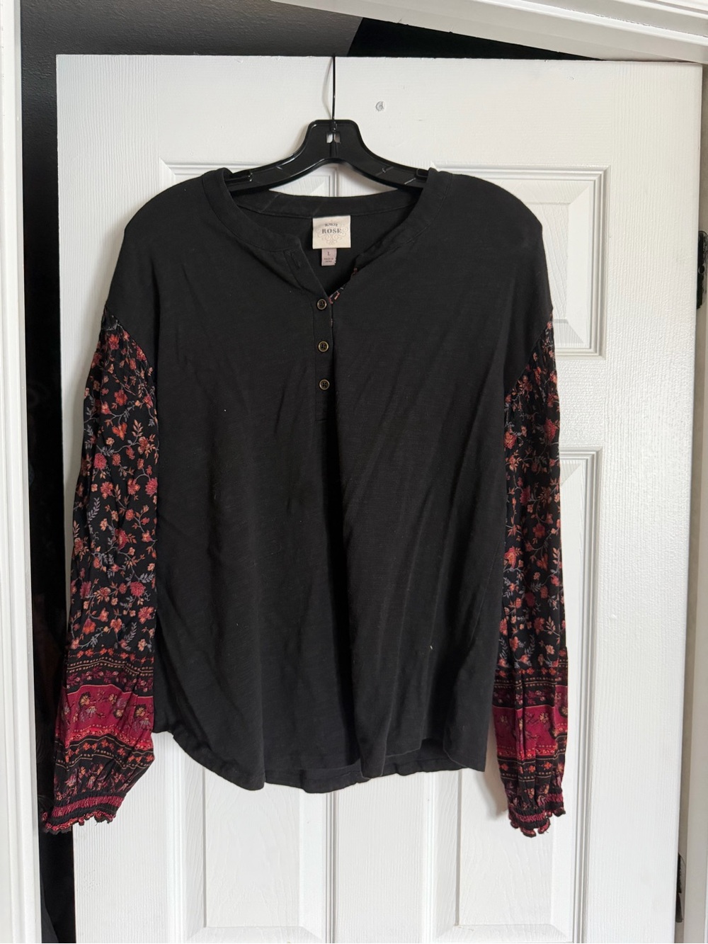 Knox Rose Long Sleeve Henley Tee